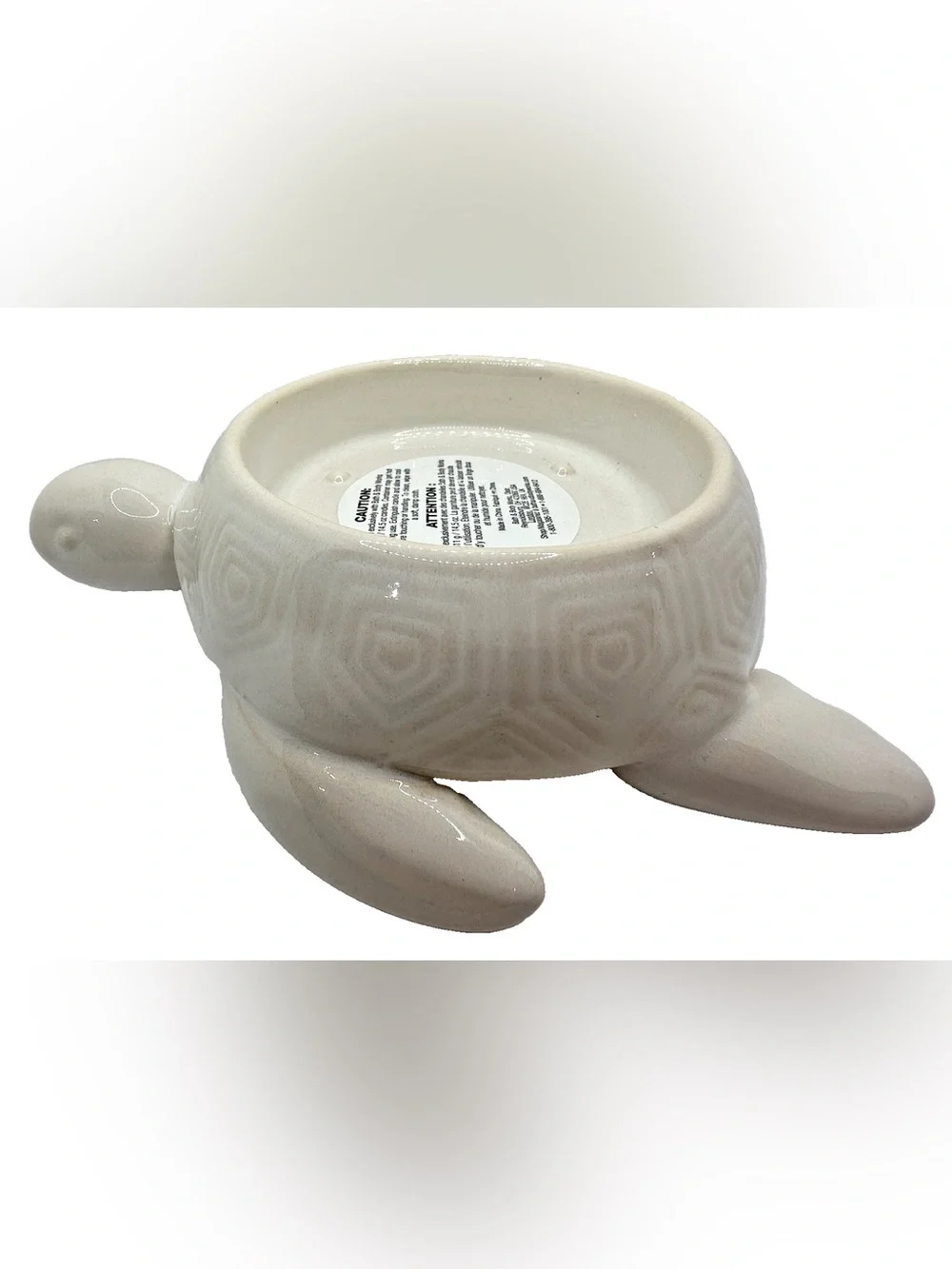 Bath & Body Works NEW ceramic sea turtle 3-wick candle holder in creamy white